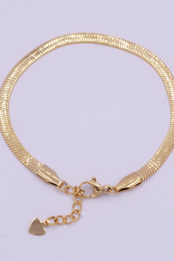 Gold 3mm 4mm 5mm Herringbone Snake Chain Bracelet For Wholesale Bracelet Jewelry Making Supply | WA-924 WA-925 WA-926